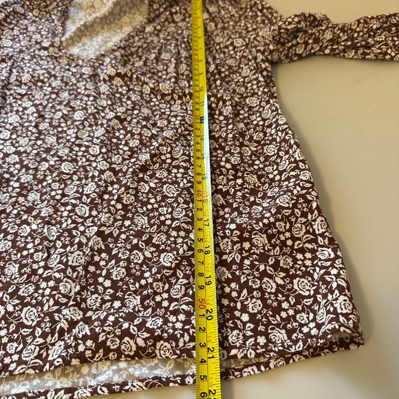 Reformation Amira Brown and White Floral Blouse | Size XS - Picture 10 of 11